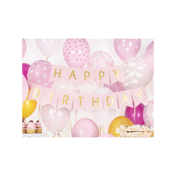 Bannergirlande Happy Birthday in Rosa